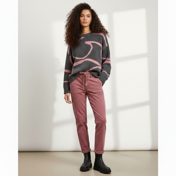 PAIGE Christy Raspberry Drawstring Pants 27 - Picture 3 of 10